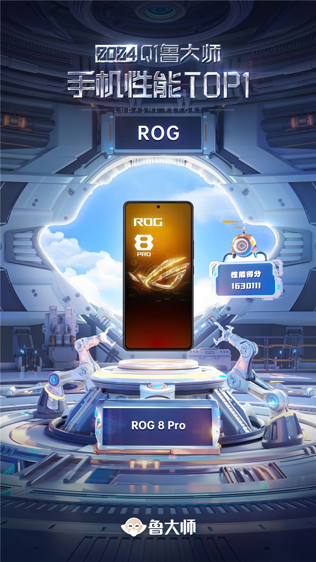 “王者性能”不可撼动 ROG 8 Pro登顶鲁大师2024手机Q1性能榜