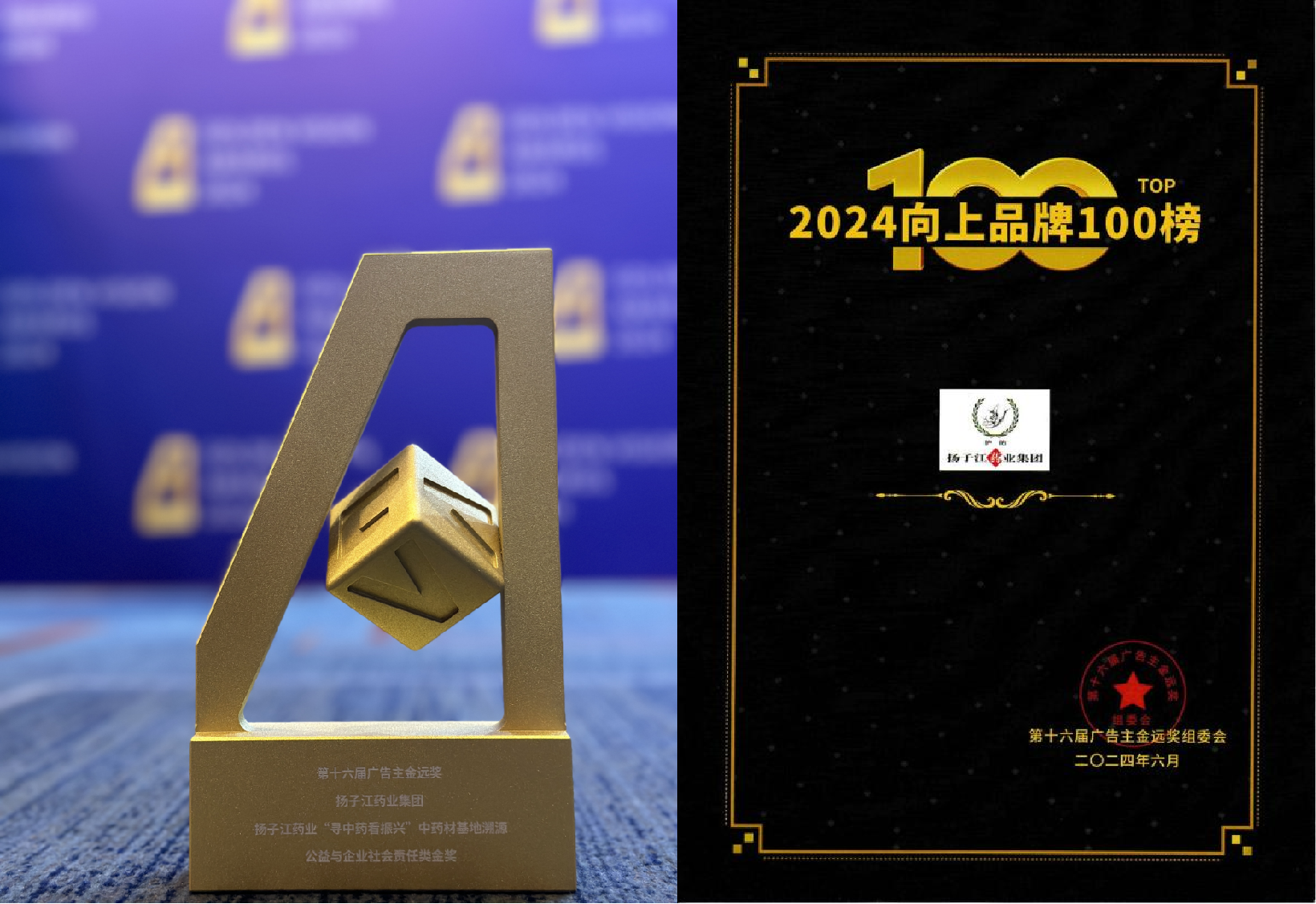 花开并蒂，扬子江药业集团斩获第十六届广告主金远奖两项荣誉