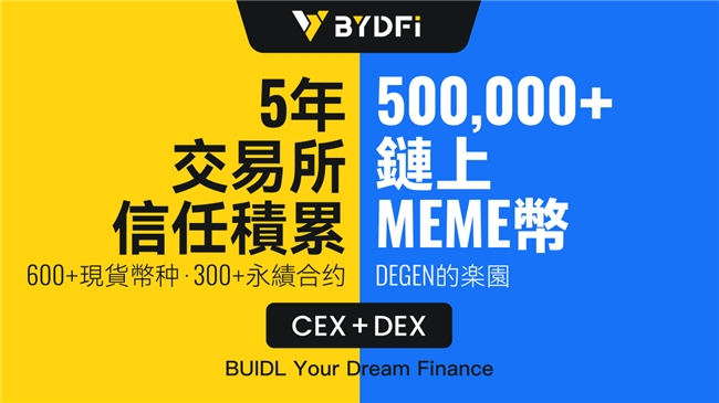 BYDFi正式上线链上交易工具MoonX 开启CEX+DEX双引擎时代
