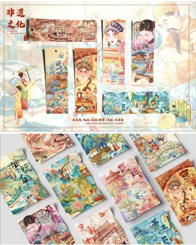 非遗新生记，国潮插画笔下的汝瓷、皮影戏等传统技艺之美