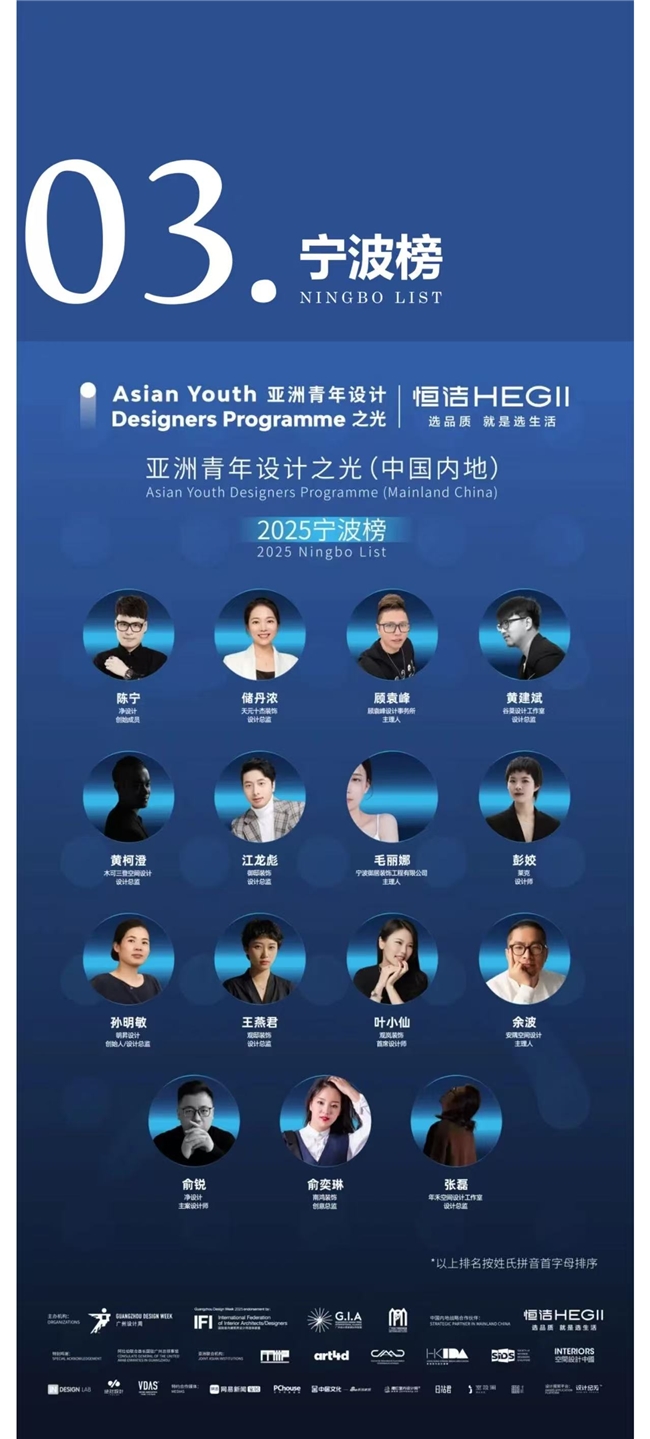 亚洲青年设计之光｜第一期“亚洲青年设计之光（中国内地）·2025城市榜入选设计师”榜单公布！