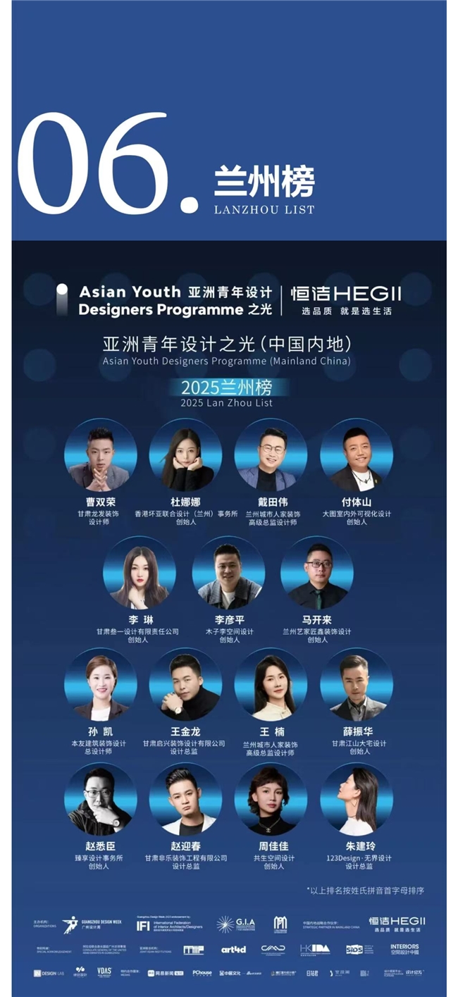 亚洲青年设计之光｜第一期“亚洲青年设计之光（中国内地）·2025城市榜入选设计师”榜单公布！
